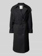 khujo Trenchcoat mit Taillengürtel Modell 'LUMINA' in Black, Größe L