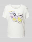 Lieblingsstück T-Shirt mit Motiv-Print Modell 'Corella' in Offwhite, G...