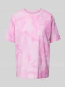 Jake*s Casual T-Shirt im Batik-Look in Pink, Größe L