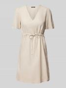 Vero Moda Minikleid aus Viskose-Leinen-Mix Modell 'MYMILO' in Taupe, G...