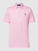 Polo Ralph Lauren Tailored Fit Poloshirt mit Label-Stitching in Pink, ...