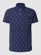 Polo Ralph Lauren Slim Fit Poloshirt mit Allover-Muster in Marine, Grö...