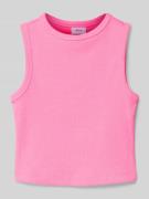 s.Oliver RED LABEL Tanktop mit Kontraststreifen in Neon Pink, Größe L