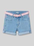 s.Oliver RED LABEL Regular Fit Jeansshorts mit Gürtel in Blau, Größe 1...