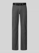 MCNEAL Slim Fit Chino mit Gürtel in Dunkelgrau, Größe 56