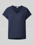 s.Oliver RED LABEL T-Shirt mit Häkelspitze in Marine, Größe 34