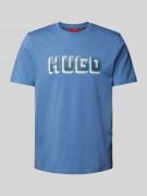 HUGO T-Shirt mit Label-Print Modell 'Daqerio' in Aqua, Größe S