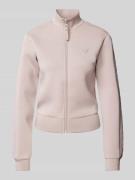 Guess Activewear Sweatjacke aus Scuba in Taupe, Größe M