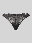 Guess String mit Spitzenbesatz Modell 'JANE' in Black, Größe L