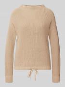 Jake*s Casual Strickpullover mit Stehkragen in Sand, Größe XL