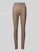 FREE/QUENT Leggings mit Ziernähten Modell 'Shantal' in Taupe, Größe XS