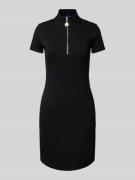 Hugo Blue Knielanges Kleid mit Stehkragen Modell 'Nalayla' in Black, G...