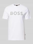 BOSS T-Shirt mit Label-Print Modell 'Thompson' in Weiss, Größe L