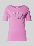 s.Oliver RED LABEL T-Shirt mit Statement-Print Modell 'Enjoy' in Rosa,...