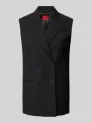 HUGO Weste mit Reverskragen Modell 'AMADERA' in Black, Größe 38