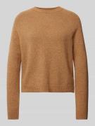 BOSS Strickpullover aus Alpaka-Mix mit Rundhalsausschnitt in Camel, Gr...