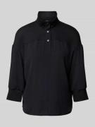 Marc Cain Bluse mit Stehkragen und 3/4-Arm in Black, Größe 40