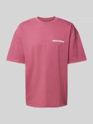 Multiply Apparel Oversized T-Shirt mit Label-Print in Pink, Größe M