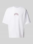 REVIEW Oversized T-Shirt mit Label-Print in Weiss, Größe L