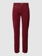 Pierre Cardin Hose mit unifarbenem Design und Slim Fit in Rot, Größe 3...