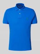 Polo Ralph Lauren Slim Fit Poloshirt mit Label-Stitching in Bleu, Größ...