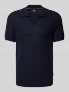 BOSS Slim Fit Poloshirt mit V-Ausschnitt in Marine, Größe XXL