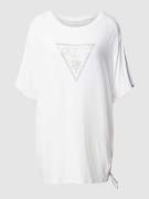 Guess T-Shirt mit Label-Print Modell 'COULISSE' in Weiss, Größe M