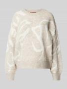 QS Strickpullover mit überschnittenen Schultern in Beige, Größe XL