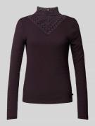 QS Longsleeve mit Stehkragen in Lila, Größe L