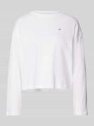 TOMMY HILFIGER Longsleeve mit Label-Stitching in Weiss, Größe L