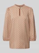 Be Pure Dutch Blusenshirt aus Viskose-Mix mit Allover-Muster in Beige,...