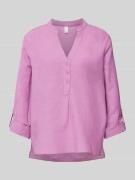 QS Regular Fit Bluse aus Viskose-Mix mit Leinen-Anteil in Lila, Größe ...
