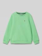 Lacoste Sweatshirt mit Label-Stitching in Hellgruen, Größe 152