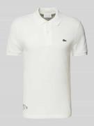 Lacoste Slim Fit Poloshirt mit Label-Patch in Offwhite, Größe L