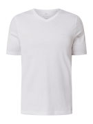 Fynch-Hatton T-Shirt mit Label-Stitching in Weiss, Größe XXXL