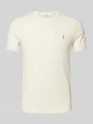 Polo Ralph Lauren T-Shirt mit Label-Stitching in Beige, Größe L