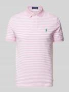 Polo Ralph Lauren Poloshirt mit Label-Stitching in Pink, Größe L