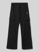 CHAMPION Stoffhose mit elastischem Bund in Black, Größe 140