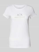 ARMANI EXCHANGE T-Shirt mit Label-Print in Weiss, Größe L