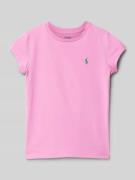 Polo Ralph Lauren Teens T-Shirt mit Logo-Stitching in Pink, Größe M