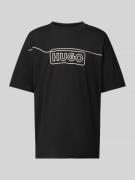 Hugo Blue T-Shirt mit Label-Stitching Modell 'Noideryo' in Anthrazit, ...