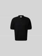 Filippa K Poloshirt mit Lochstickerei in Black, Größe L