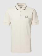 EA7 Emporio Armani Poloshirt mit Label-Print in Offwhite, Größe XXL