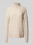 Tommy Hilfiger Strickpullover mit Rollkragen in Beige, Größe XS