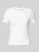 WEEKDAY Slim Fit T-Shirt mit Rundhalsausschnitt in Weiss, Größe M