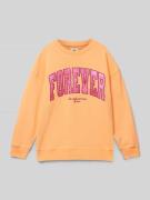Garcia Oversized Sweatshirt mit Label-Print in Apricot, Größe 152