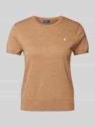 Polo Ralph Lauren Strickshirt mit Logo-Stitching in Camel, Größe L