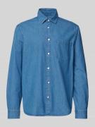 SELECTED HOMME Regular Fit Freizeithemd mit Brusttasche in Jeansblau, ...
