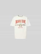 RHUDE T-Shirt mit Label-Print in Weiss, Größe L