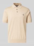 Polo Ralph Lauren Poloshirt mit Logo-Stitching in Beige, Größe L